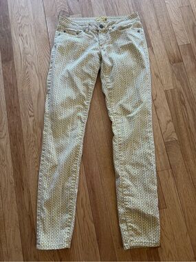 Prana Patterned Yellow & White Slim Jeans - 26 | 2